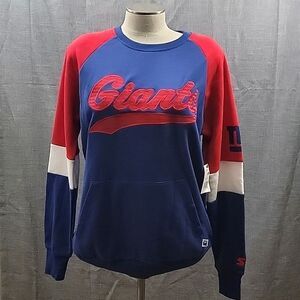 STARTER Womens NWT New York Giants Sweatshirt Blue / Red / White SZ M